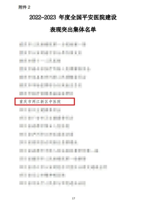 专业提供股票配资 重庆两江新区中医院获评“2022-2023年度全国平安医院建设表现突出集体”