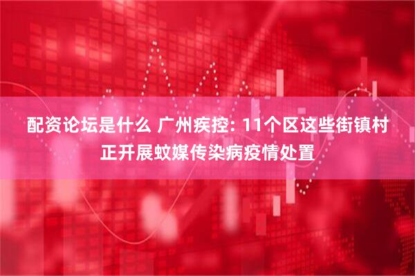 配资论坛是什么 广州疾控: 11个区这些街镇村正开展蚊媒传染病疫情处置